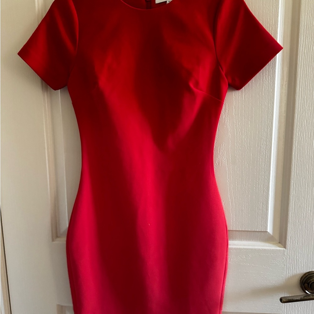 Likely Red Short-Sleeve Sheath Mini Dress